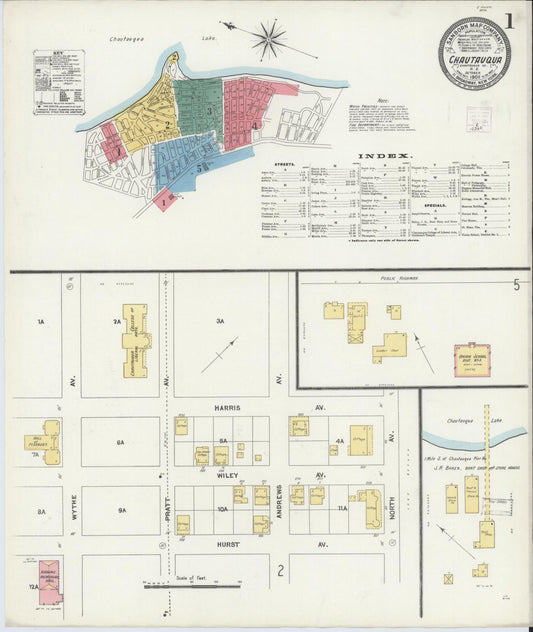 Sanborn Fire Insurance Map from Chautauqua, Chautauqua County, New York (1906), Sheet #0001 - Complete Map Set gallery image, historic Sanborn map, vintage wall art, New York New York