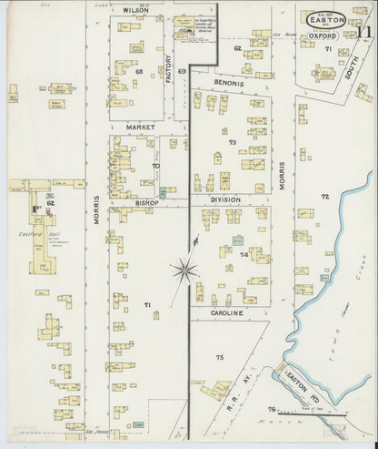 Sanborn Fire Insurance Map from Easton, Talbot County, Maryland (1891), Sheet #0011 - Complete Map Set gallery image, historic Sanborn map, vintage wall art, Maryland Maryland