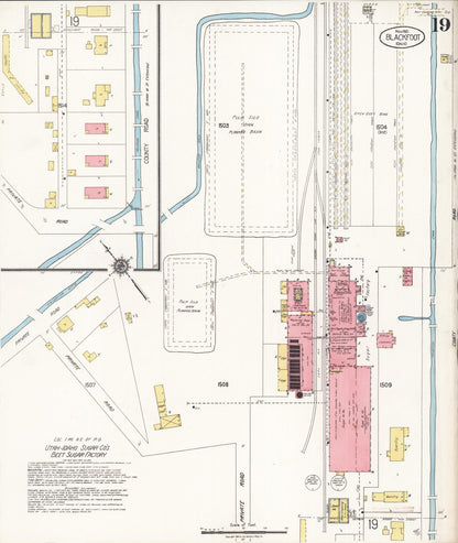 Sanborn Fire Insurance Map from Blackfoot, Bingham County, Idaho (1921), Sheet #0019 - Complete Map Set gallery image, historic Sanborn map, vintage wall art, Idaho Idaho