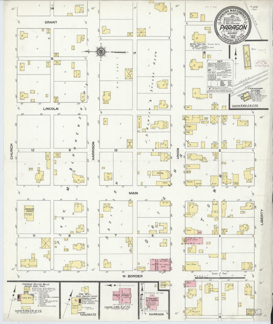 Sanborn Fire Insurance Map from Paragon, Morgan County, Indiana (1910), Sheet #0001 - Historic Sanborn Fire Insurance Map Print, vintage old map wall art, antique decor, genealogy gift, Indiana Indiana map
