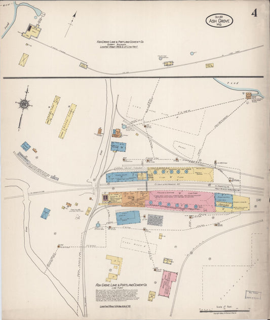 Sanborn Fire Insurance Map from Ash Grove, Greene County, Missouri (1921), Sheet #0004 - Historic Sanborn Fire Insurance Map Print, vintage old map wall art, antique decor, genealogy gift, Missouri Missouri map