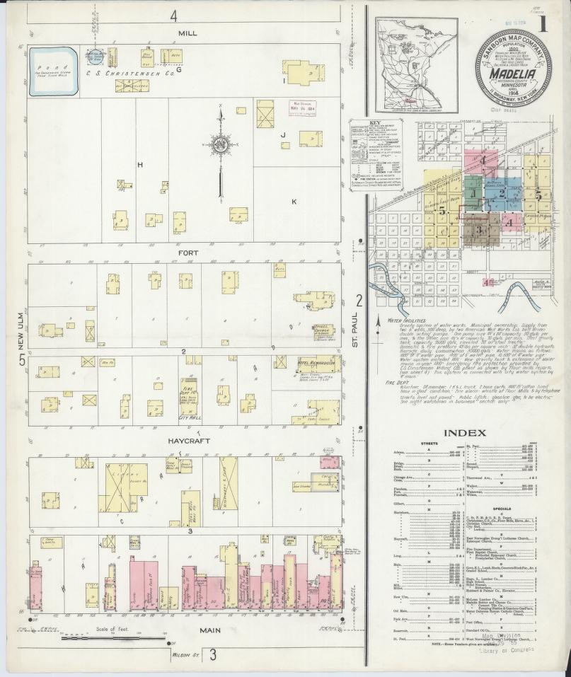 Sanborn Fire Insurance Map from Madelia, Watonwan County, Minnesota. (1914) – Map View