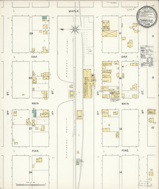 Sanborn Fire Insurance Map from Cornelius, Washington County, Oregon (1892), Sheet #0001 - Historic Sanborn Fire Insurance Map Print, vintage old map wall art, antique decor, genealogy gift, Oregon Oregon map