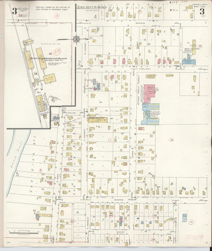 Sanborn Fire Insurance Map from Dundee, Monroe County, Michigan (1949), Sheet #0003 - Complete Map Set gallery image, historic Sanborn map, vintage wall art, Michigan Michigan