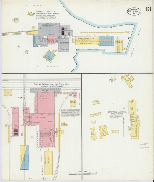 Sanborn Fire Insurance Map from Catskill, Greene County, New York (1903), Sheet #0013 - Historic Sanborn Fire Insurance Map Print, vintage old map wall art, antique decor, genealogy gift, New York New York map