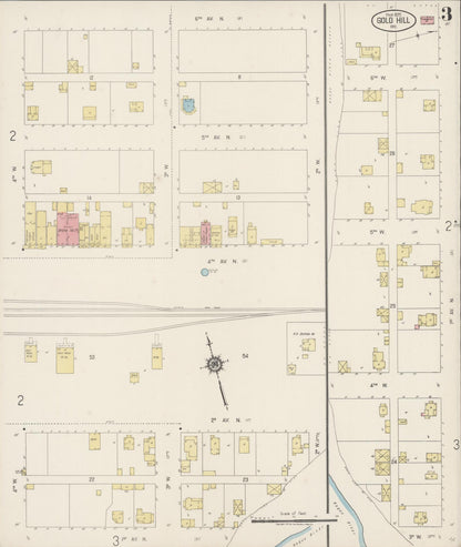 Sanborn Fire Insurance Map from Gold Hill, Jackson County, Oregon (1920), Sheet #0003 - Complete Map Set gallery image, historic Sanborn map, vintage wall art, Oregon Oregon