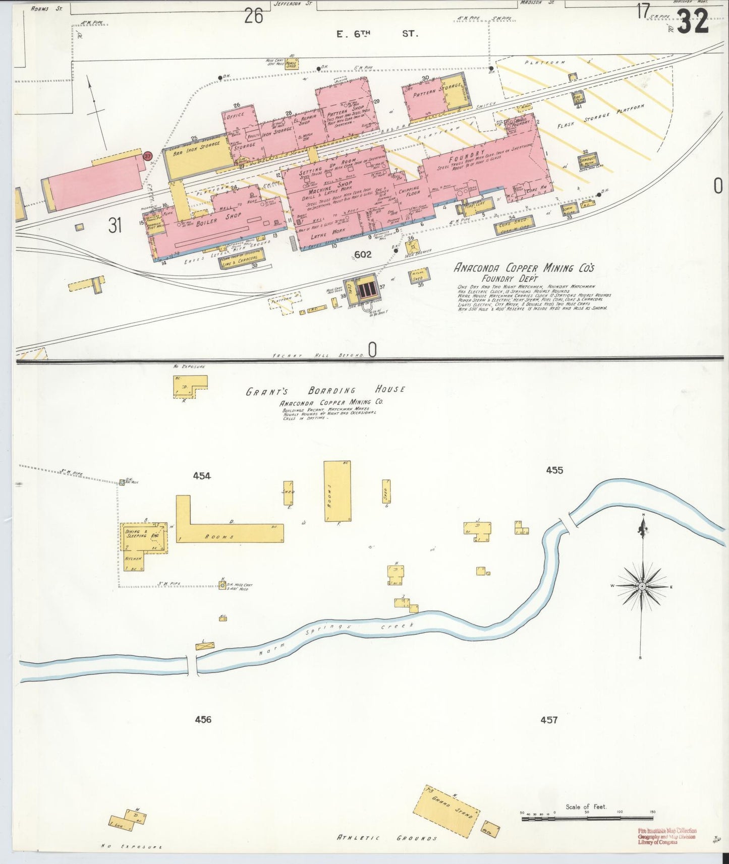 Sanborn Fire Insurance Map from Anaconda, Deer Lodge County, Montana (1903), Sheet #0032 - Complete Map Set gallery image, historic Sanborn map, vintage wall art, Montana Montana