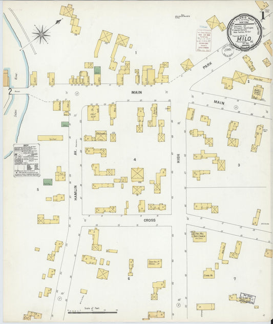Sanborn Fire Insurance Map from Milo, Piscataquis County, Maine (1900), Sheet #0001 - Complete Map Set gallery image, historic Sanborn map, vintage wall art, Maine Maine