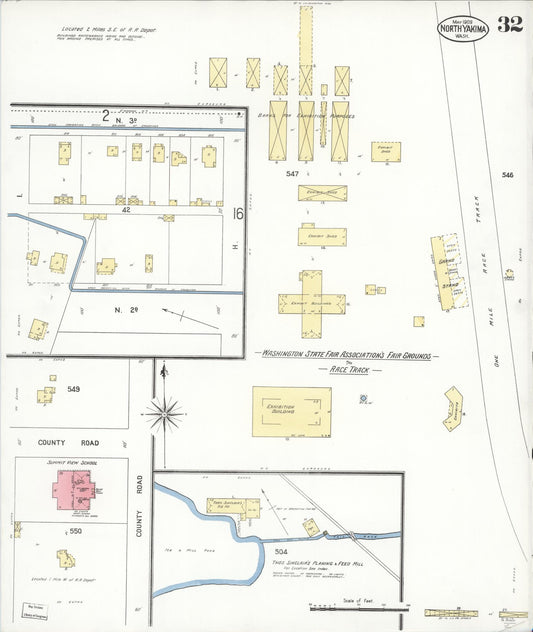 Sanborn Fire Insurance Map from North Yakima, Yakima County, Washington (1909), Sheet #0032 - Historic Sanborn Fire Insurance Map Print, vintage old map wall art, antique decor, genealogy gift, Washington Washington map