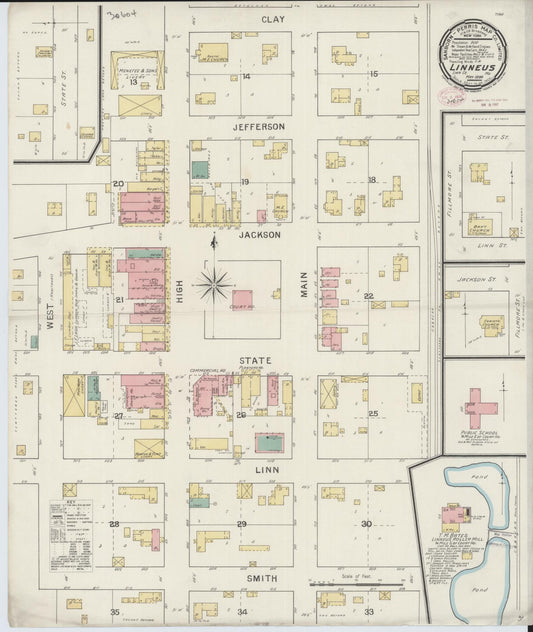 Sanborn Fire Insurance Map from Linneus, Linn County, Missouri (1894), Sheet #0001 - Historic Sanborn Fire Insurance Map Print, vintage old map wall art, antique decor, genealogy gift, Missouri Missouri map
