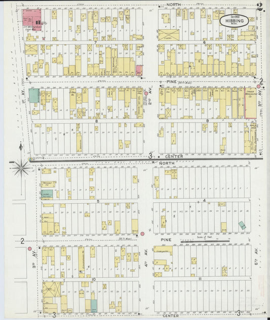 Sanborn Fire Insurance Map from Hibbing, Saint Louis County, Minnesota (1900), Sheet #0002 - Historic Sanborn Fire Insurance Map Print, vintage old map wall art, antique decor, genealogy gift, Minnesota Minnesota map