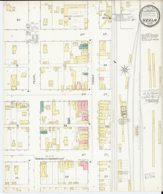 Sanborn Fire Insurance Map from Neola, Pottawattamie County, Iowa (1893), Sheet #0001 - Historic Sanborn Fire Insurance Map Print, vintage old map wall art