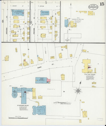 Sanborn Fire Insurance Map from Kankakee, Kankakee County, Illinois (1901), Sheet #0015 - Complete Map Set gallery image, historic Sanborn map, vintage wall art, Illinois Illinois