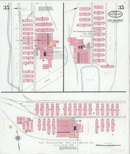 Sanborn Fire Insurance Map from Galesburg, Knox County, Illinois (1927), Sheet #0035 - Complete Map Set gallery image, historic Sanborn map, vintage wall art, Illinois Illinois