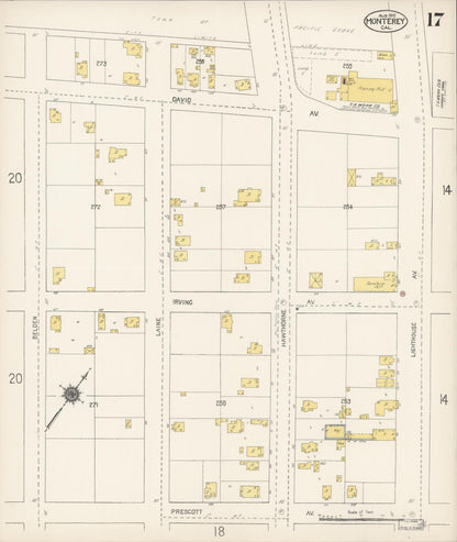 Sanborn Fire Insurance Map from Monterey, Monterey County, California (1912), Sheet #0017 - Complete Map Set gallery image, historic Sanborn map, vintage wall art, California California