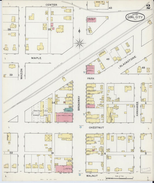 Sanborn Fire Insurance Map from Coal City, Grundy County, Illinois (1892), Sheet #0002 - Historic Sanborn Fire Insurance Map Print, vintage old map wall art, antique decor, genealogy gift, Illinois Illinois map