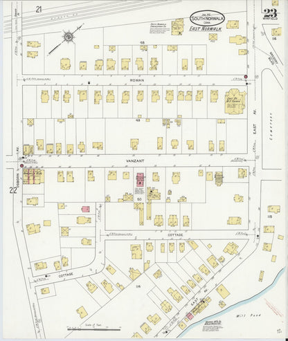 Sanborn Fire Insurance Map from South Norwalk, Fairfield County, Connecticut (1912), Sheet #0023 - Complete Map Set gallery image, historic Sanborn map, vintage wall art, Connecticut Connecticut