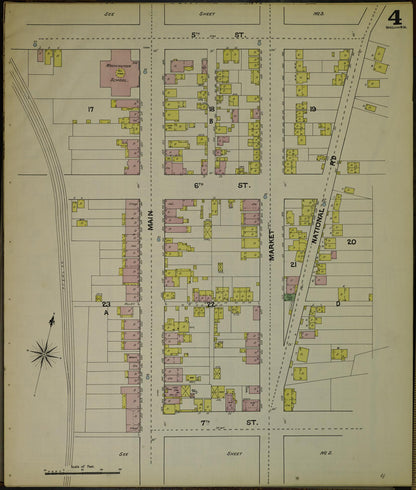 Sanborn Fire Insurance Map from Wheeling, Ohio County, West Virginia (1890), Sheet #0004 - Complete Map Set gallery image, historic Sanborn map, vintage wall art, West Virginia West Virginia