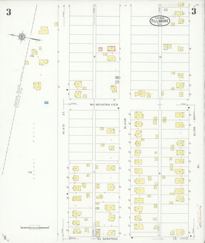 Sanborn Fire Insurance Map from Fillmore, Ventura County, California (1929), Sheet #0003 - Complete Map Set gallery image, historic Sanborn map, vintage wall art, California California