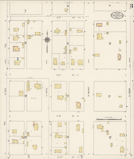 Sanborn Fire Insurance Map from Colville, Stevens County, Washington (1912), Sheet #0003 - Historic Sanborn Fire Insurance Map Print, vintage old map wall art, antique decor, genealogy gift, Washington Washington map