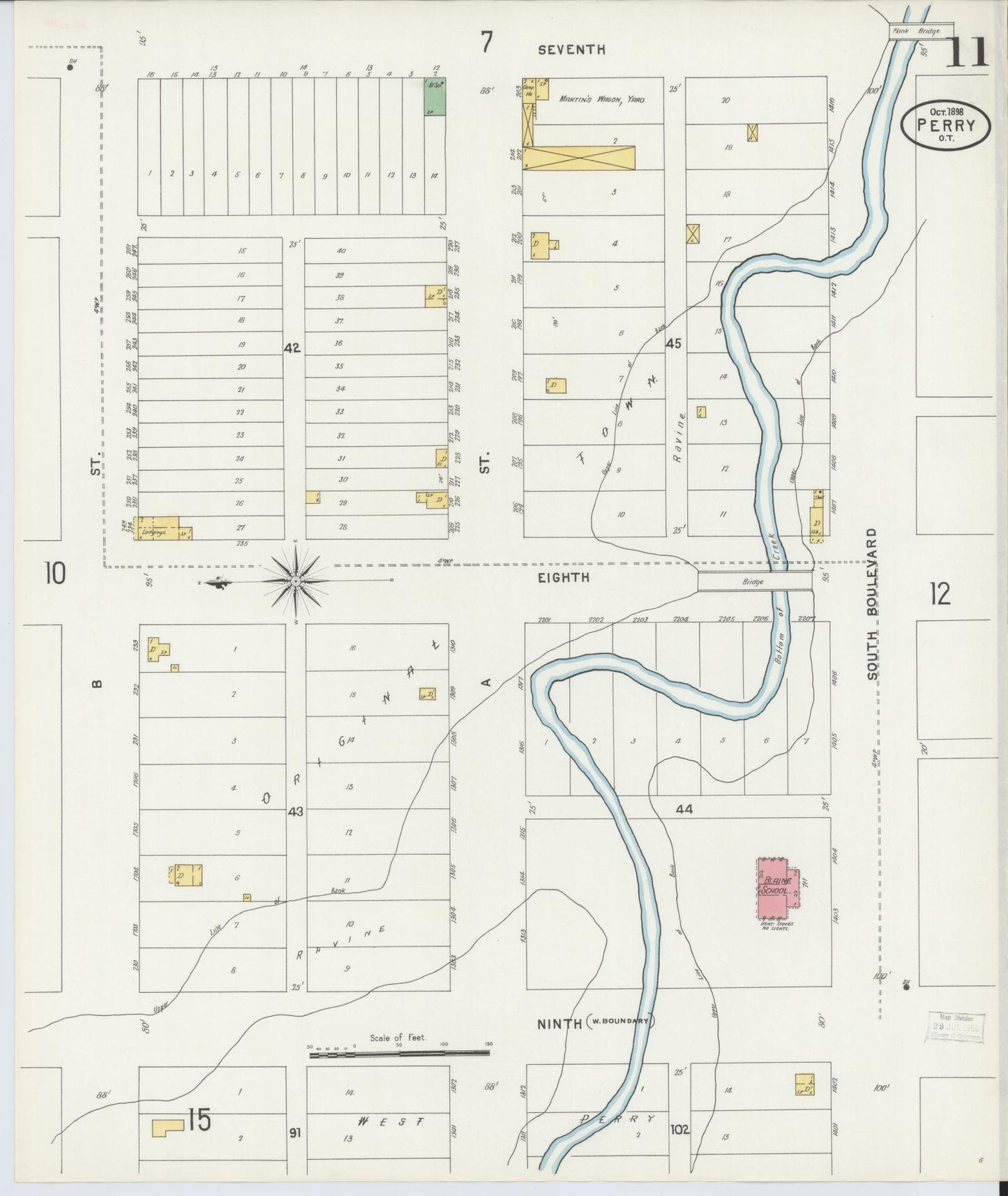 Sanborn Fire Insurance Map from Perry, Noble County, Oklahoma (1898), Sheet #0011 - Complete Map Set gallery image, historic Sanborn map, vintage wall art, Oklahoma Oklahoma