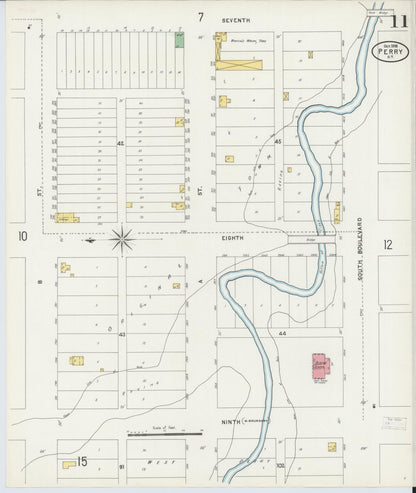 Sanborn Fire Insurance Map from Perry, Noble County, Oklahoma (1898), Sheet #0011 - Complete Map Set gallery image, historic Sanborn map, vintage wall art, Oklahoma Oklahoma