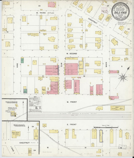 Sanborn Fire Insurance Map from Bald Knob, White County, Arkansas. (1909) – Historic Sanborn Fire Insurance Map Print