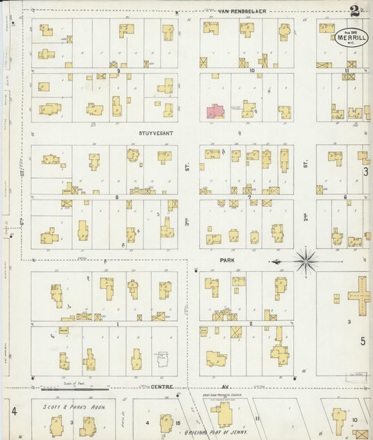 Sanborn Fire Insurance Map from Merrill, Lincoln County, Wisconsin (1902), Sheet #0002 - Historic Sanborn Fire Insurance Map Print, vintage old map wall art, antique decor, genealogy gift, Wisconsin Wisconsin map