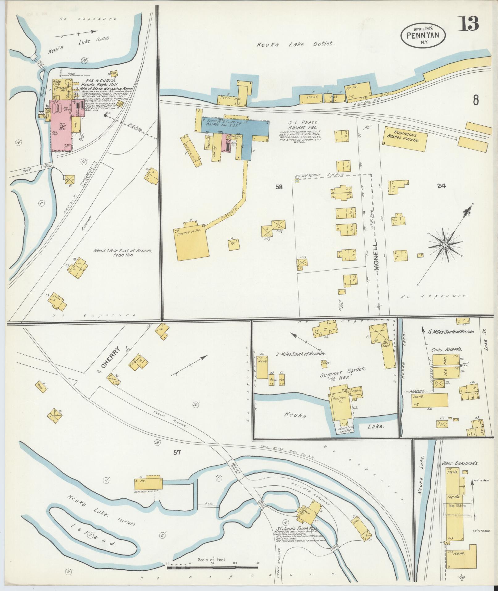 Sanborn Fire Insurance Map from Penn Yan, Yates County, New York (1903), Sheet #0013 - Complete Map Set gallery image, historic Sanborn map, vintage wall art, New York New York