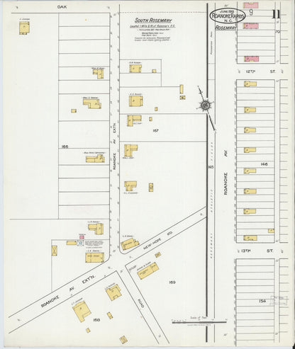 Sanborn Fire Insurance Map from Roanoke Rapids, Halifax County, North Carolina (1919), Sheet #0011 - Complete Map Set gallery image, historic Sanborn map, vintage wall art, North Carolina North Carolina