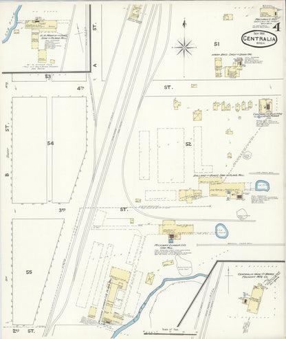 Sanborn Fire Insurance Map from Centralia, Lewis County, Washington (1891), Sheet #0004 - Complete Map Set gallery image, historic Sanborn map, vintage wall art, Washington Washington