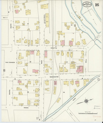 Sanborn Fire Insurance Map from Waterloo, Seneca County, New York (1911), Sheet #0016 - Complete Map Set gallery image, historic Sanborn map, vintage wall art, New York New York