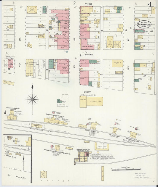 Sanborn Fire Insurance Map from Madison, Lac Qui Parle County, Minnesota (1906), Sheet #0004 - Historic Sanborn Fire Insurance Map Print, vintage old map wall art, antique decor, genealogy gift, Minnesota Minnesota map