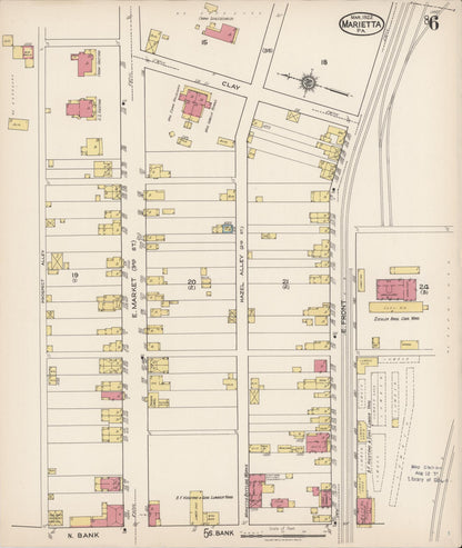 Sanborn Fire Insurance Map from Marietta, Lancaster County, Pennsylvania (1922), Sheet #0006 - Complete Map Set gallery image, historic Sanborn map, vintage wall art, Pennsylvania Pennsylvania