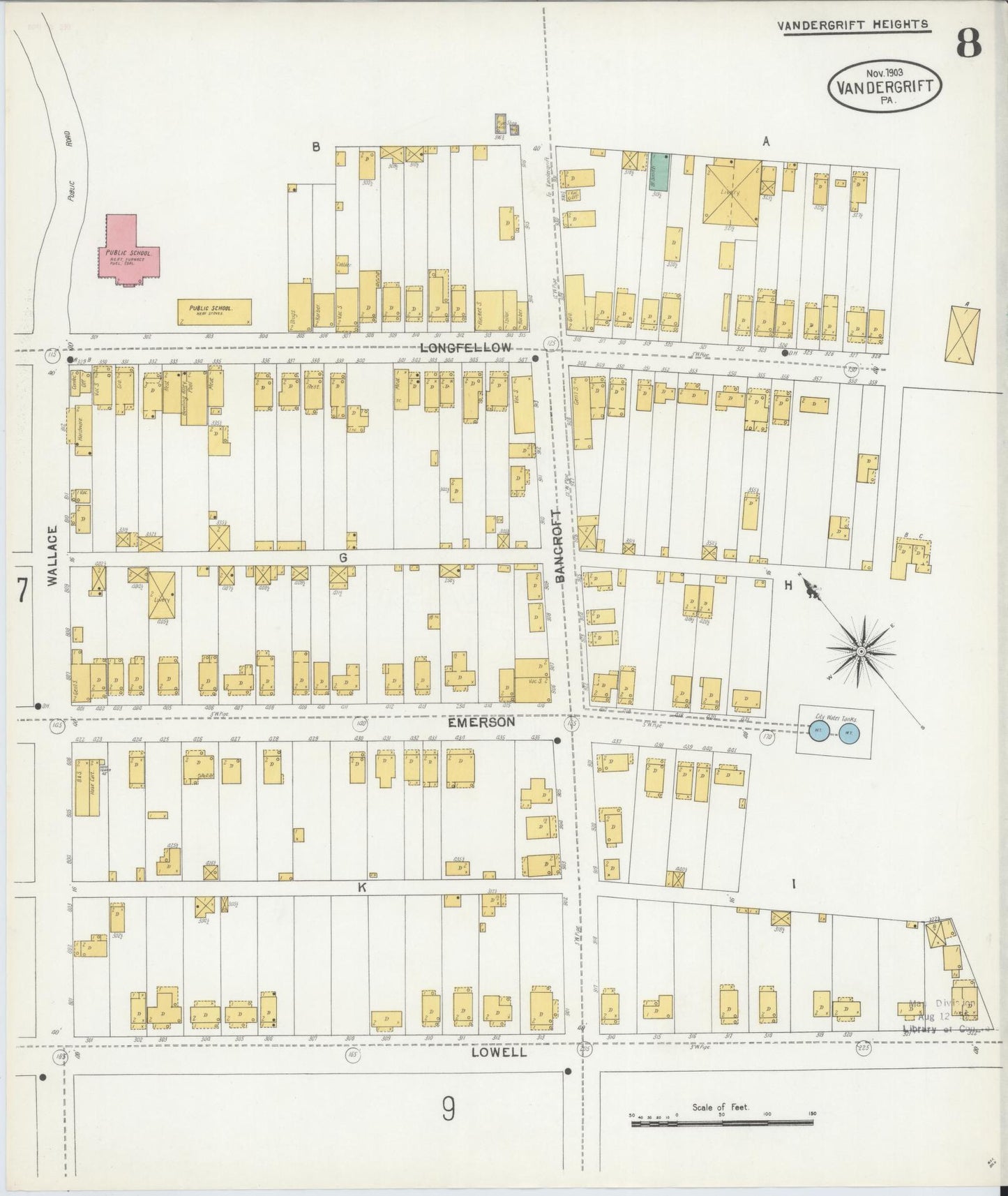 Sanborn Fire Insurance Map from Vandergrift, Westmoreland County, Pennsylvania (1903), Sheet #0008 - Complete Map Set gallery image, historic Sanborn map, vintage wall art, Pennsylvania Pennsylvania