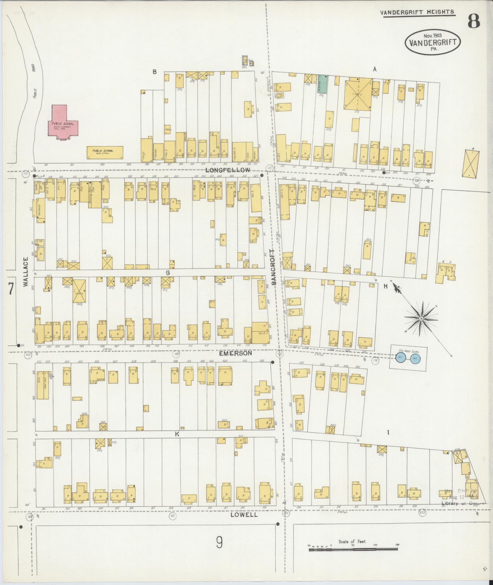 Sanborn Fire Insurance Map from Vandergrift, Westmoreland County, Pennsylvania (1903), Sheet #0008 - Complete Map Set gallery image, historic Sanborn map, vintage wall art, Pennsylvania Pennsylvania