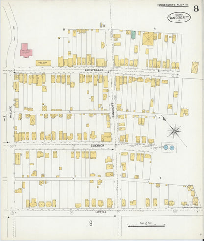 Sanborn Fire Insurance Map from Vandergrift, Westmoreland County, Pennsylvania (1903), Sheet #0008 - Complete Map Set gallery image, historic Sanborn map, vintage wall art, Pennsylvania Pennsylvania