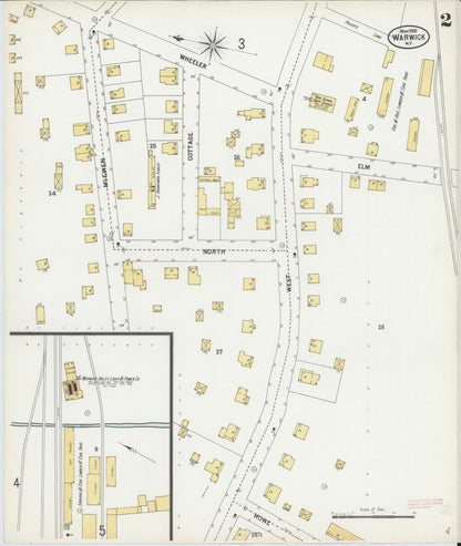 Sanborn Fire Insurance Map from Warwick, Orange County, New York (1900), Sheet #0002 - Complete Map Set gallery image, historic Sanborn map, vintage wall art, New York New York