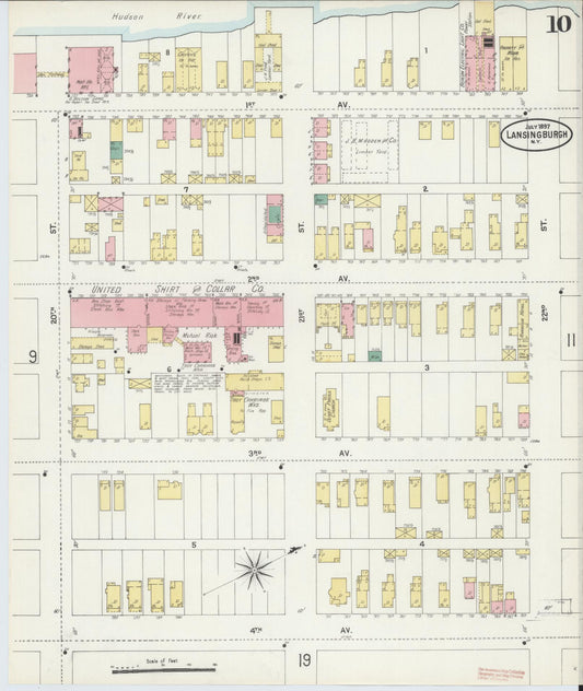 Sanborn Fire Insurance Map from Lansingburg, Rensselaer County, New York (1897), Sheet #0010 - Historic Sanborn Fire Insurance Map Print, vintage old map wall art, antique decor, genealogy gift, New York New York map