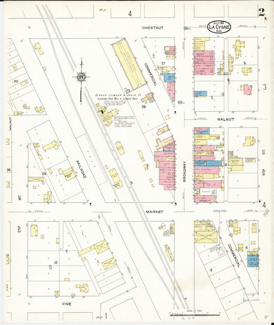 Sanborn Fire Insurance Map from La Cynge, Linn County, Kansas (1913), Sheet #0002 - Historic Sanborn Fire Insurance Map Print, vintage old map wall art, antique decor, genealogy gift, Kansas Kansas map