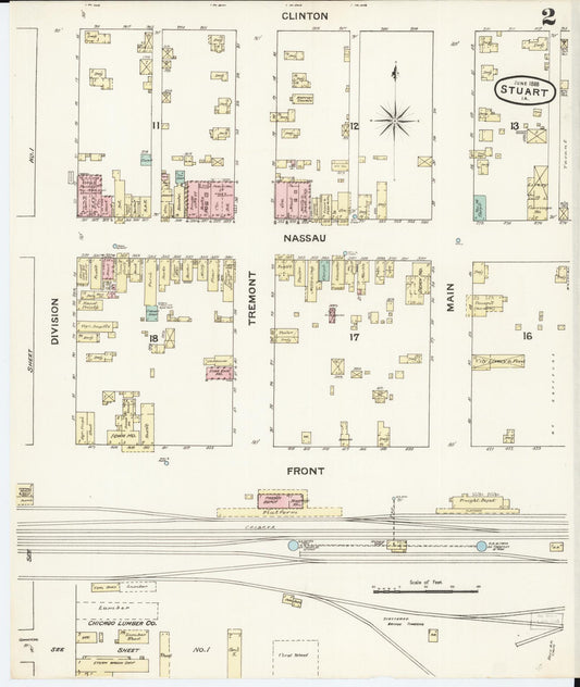 Sanborn Fire Insurance Map from Stuart, Guthrie and Adair Counties, Iowa (1888), Sheet #0002 - Historic Sanborn Fire Insurance Map Print, vintage old map wall art