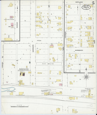 Sanborn Fire Insurance Map from Troy, Madison County, Illinois (1909), Sheet #0005 - Complete Map Set gallery image, historic Sanborn map, vintage wall art, Illinois Illinois