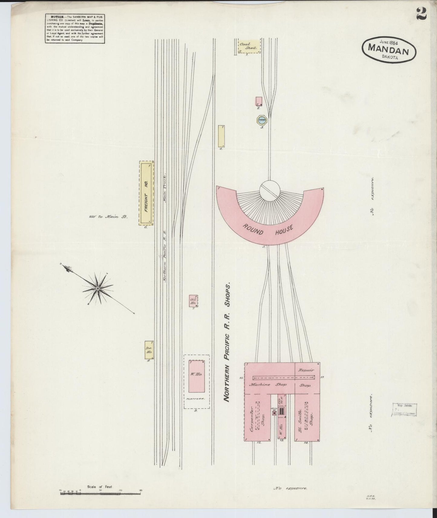 Sanborn Fire Insurance Map from Mandan, Morton County, North Dakota (1884), Sheet #0002 - Complete Map Set gallery image, historic Sanborn map, vintage wall art, North Dakota North Dakota