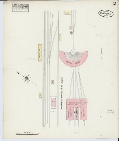 Sanborn Fire Insurance Map from Mandan, Morton County, North Dakota (1884), Sheet #0002 - Complete Map Set gallery image, historic Sanborn map, vintage wall art, North Dakota North Dakota