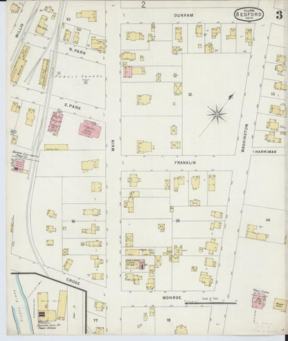 Sanborn Fire Insurance Map from Bedford, Cuyahoga County, Ohio (1896), Sheet #0003 - Historic Sanborn Fire Insurance Map Print, vintage old map wall art, antique decor, genealogy gift, Ohio Ohio map