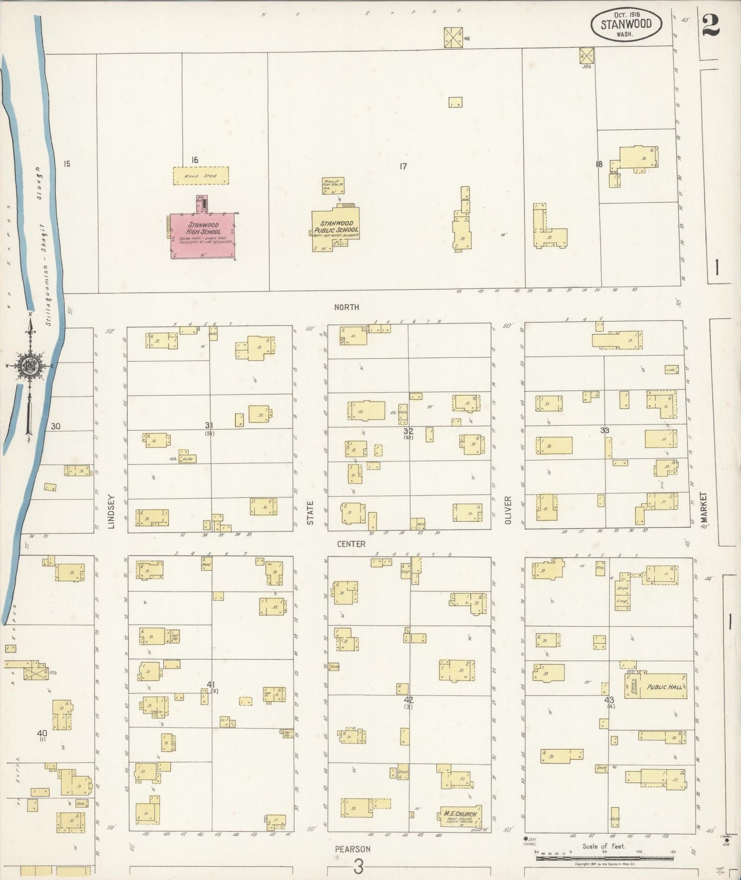Sanborn Fire Insurance Map from Stanwood, Snohomish County, Washington (1918), Sheet #0002 - Complete Map Set gallery image, historic Sanborn map, vintage wall art, Washington Washington