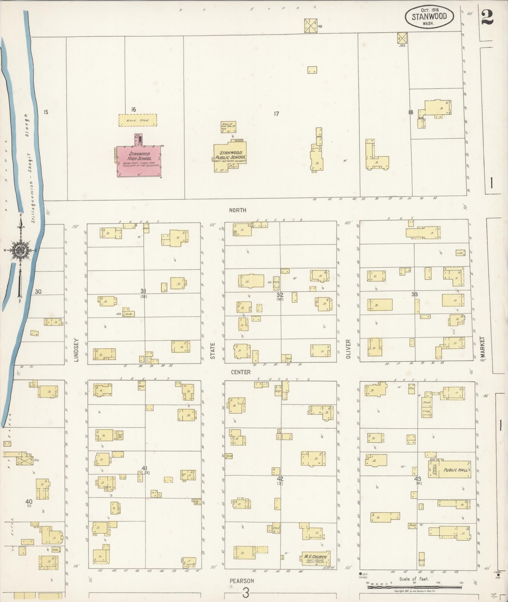 Sanborn Fire Insurance Map from Stanwood, Snohomish County, Washington (1918), Sheet #0002 - Complete Map Set gallery image, historic Sanborn map, vintage wall art, Washington Washington