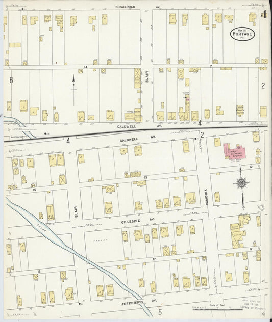 Sanborn Fire Insurance Map from Portage, Cambria County, Pennsylvania (1911), Sheet #0004 - Historic Sanborn Fire Insurance Map Print, vintage old map wall art, antique decor, genealogy gift, Pennsylvania Pennsylvania map