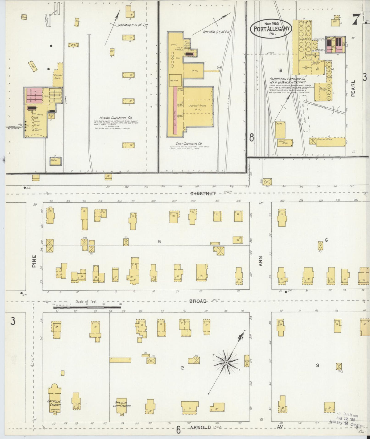 Sanborn Fire Insurance Map from Port Allegany, McKean County, Pennsylvania (1903), Sheet #0007 - Historic Sanborn Fire Insurance Map Print, vintage old map wall art, antique decor, genealogy gift, Pennsylvania Pennsylvania map