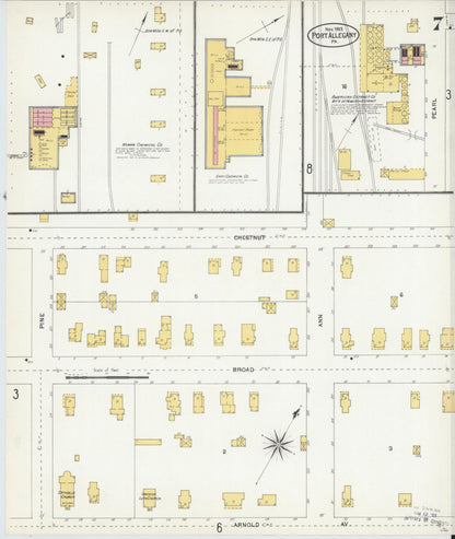 Sanborn Fire Insurance Map from Port Allegany, McKean County, Pennsylvania (1903), Sheet #0007 - Historic Sanborn Fire Insurance Map Print, vintage old map wall art, antique decor, genealogy gift, Pennsylvania Pennsylvania map